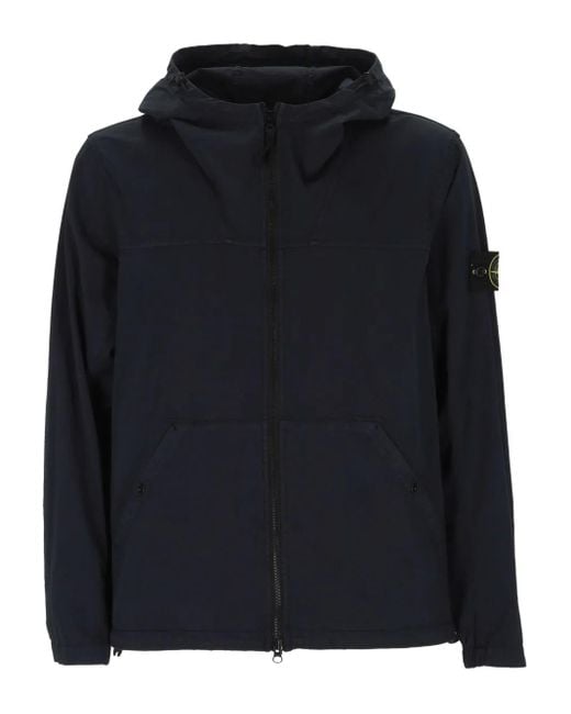 Felpa Con Cappuccio E Zip di Stone Island in Black da Uomo