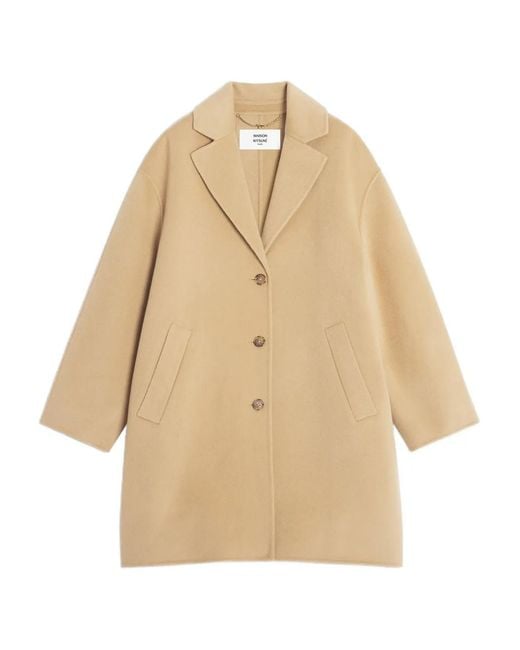 Abrigo De Lana Con Botones Maison Kitsuné de color Natural