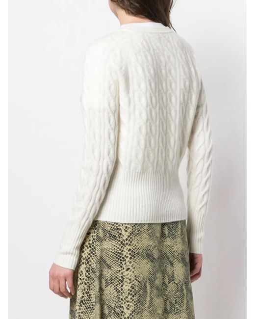 N.Peal Cashmere Multicolor Cable Knit Cardigan