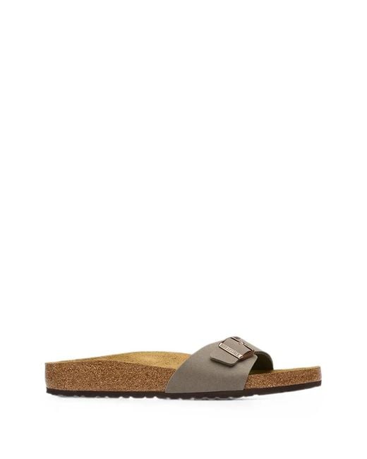 Birkenstock Gray Buckle-Fastening Slides