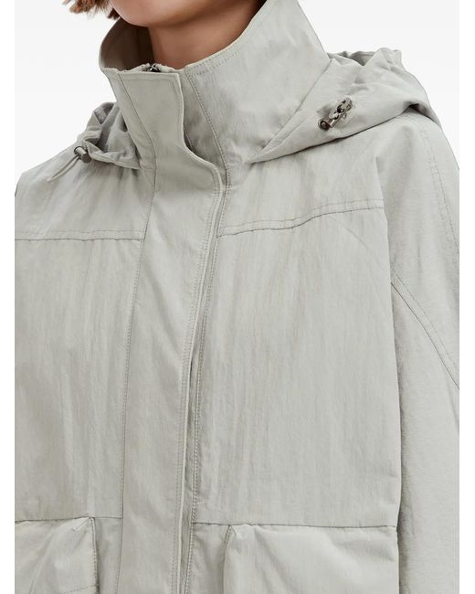B+ AB White Hooded Oversized Jacket