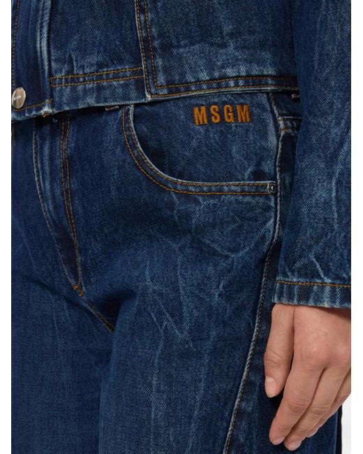 Jean À Poches Multiples MSGM en coloris Blue