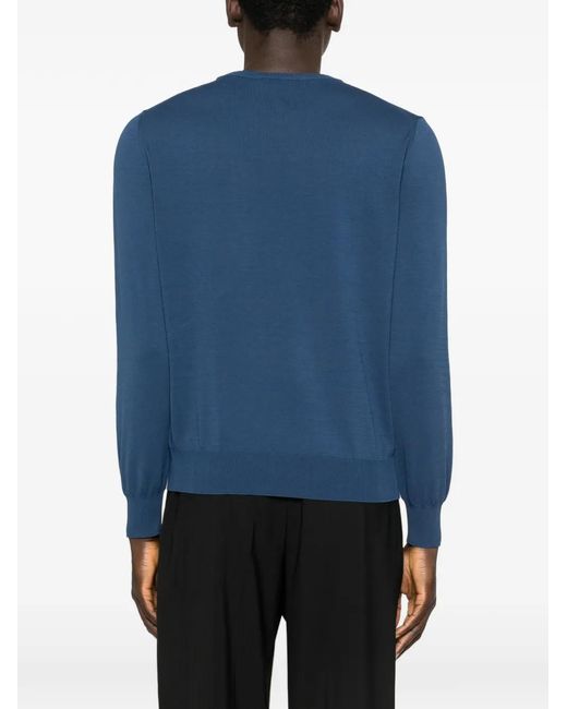 Canali Blue Crew-Neck Sweater for men