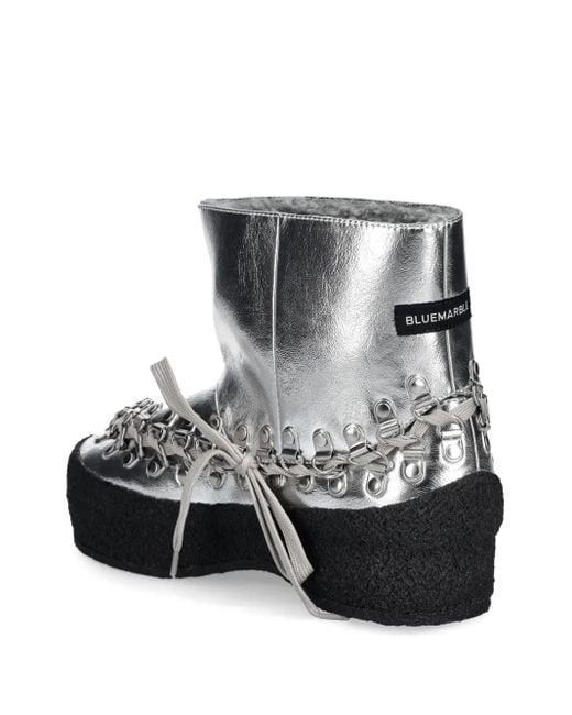 Bluemarble Black Metallic-Effect Ankle Boots for men