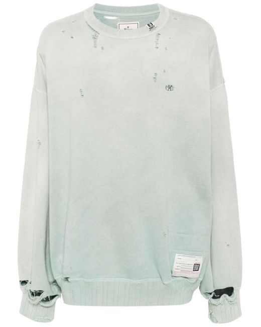 Maison Mihara Yasuhiro Green Faded-effect Cotton Sweatshirt for men