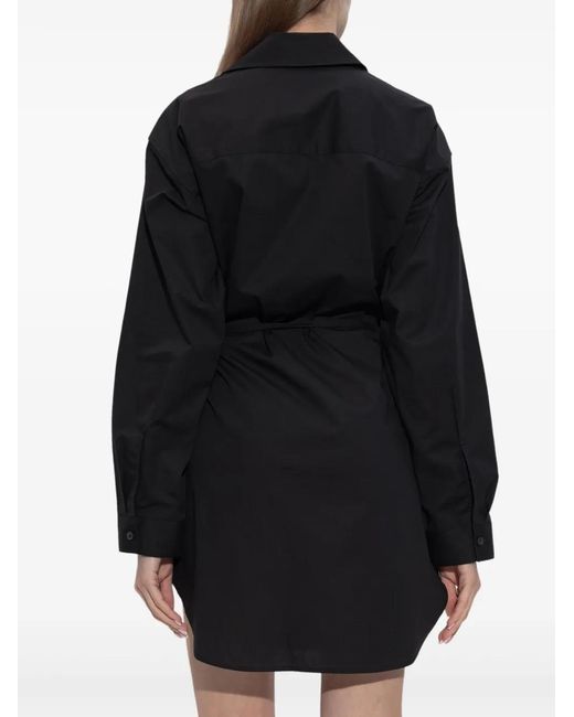 DIESEL Black D-Delphos-S1 Wrap Logo-Embroidery Dress