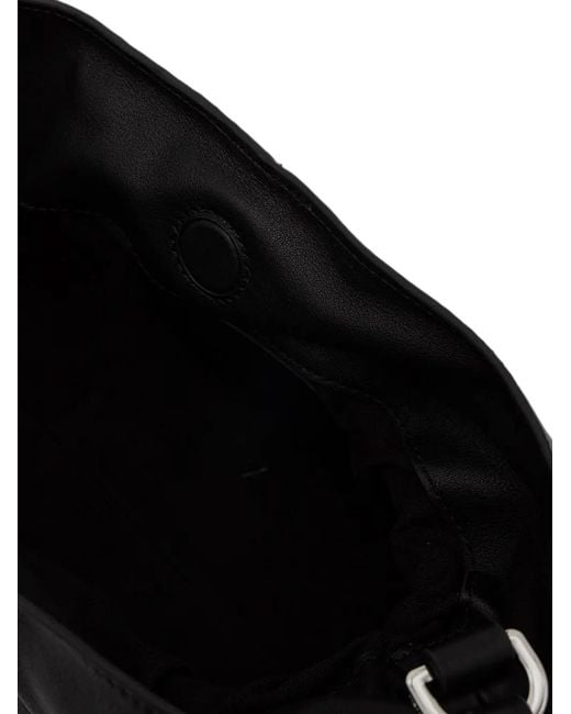 Marc O' Polo Black Small Simona Logo-Patch Drawstring-Side Cross Body Bag
