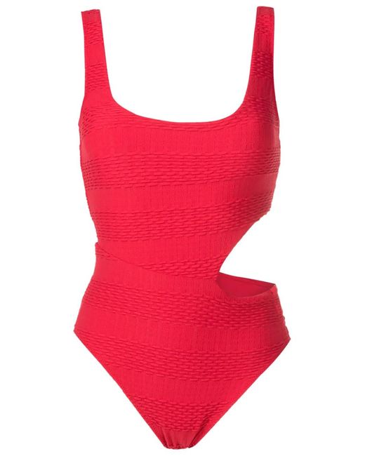 Amir Slama Red Hardware-Detail Cut-Out Swimsuit