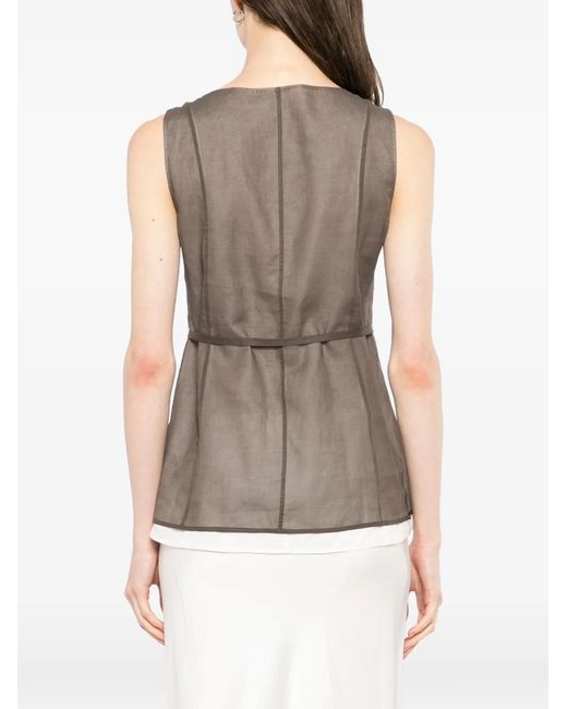 YEAREAST Brown Layered Sleeveless Top