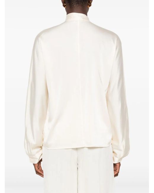 Forte_forte White High-Neck Blouse