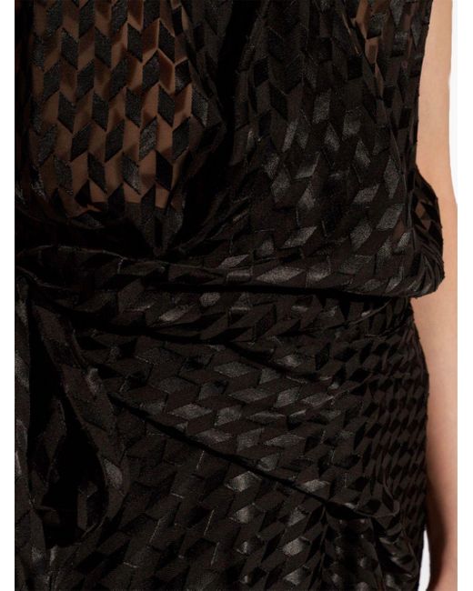 Isabel Marant Black Devoré-effect Draped Minidress