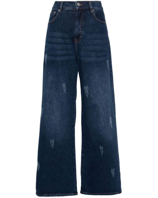Munthe Blue Myrtle High-rise Wide-leg Jeans