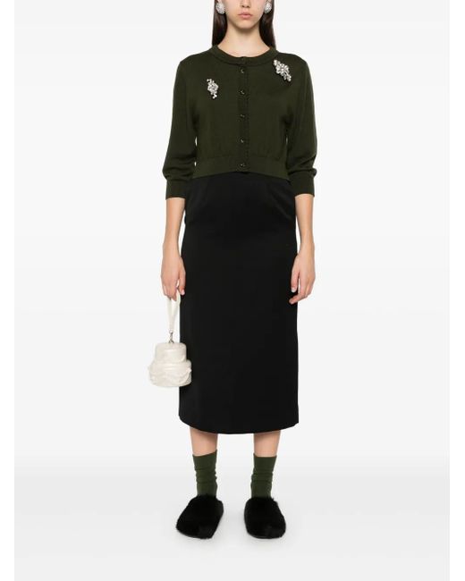 Simone Rocha Black Flap-Detail Midi Skirt