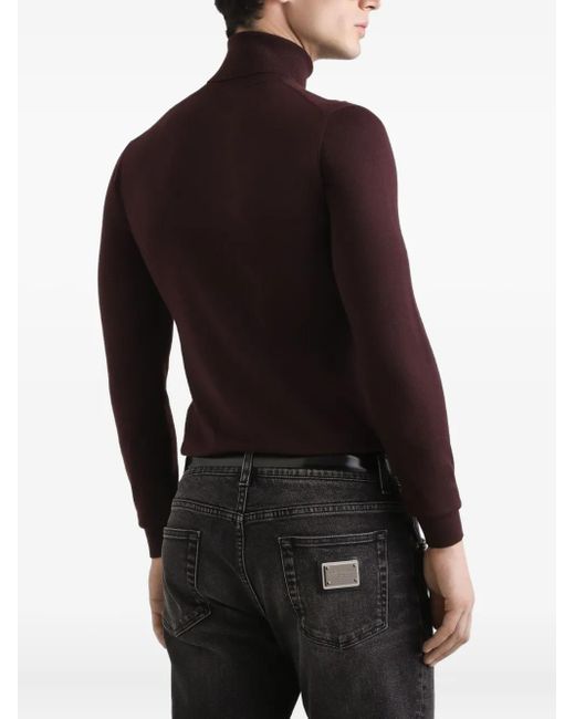 Dolce & Gabbana Purple Cashmere Turtleneck Pullover for men