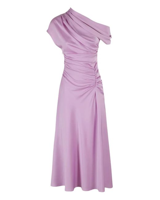 Jonathan Simkhai Purple Draped One-Shoulder Dress