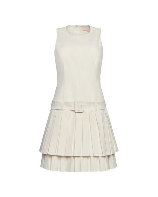Cinq À Sept White Reena Pleated Mini Dress