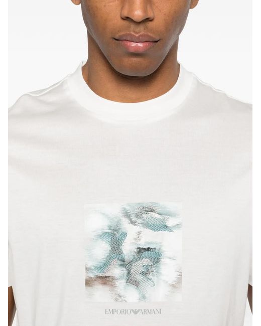 Emporio Armani White Crew-Neck T-Shirt for men