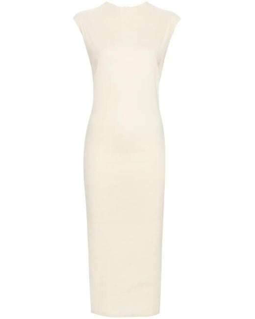 Issey Miyake White Neutral Membrane Midi Dress