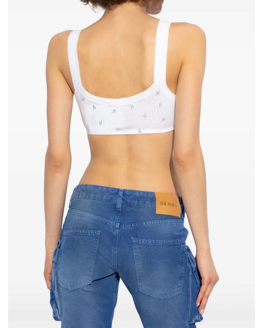 The Attico White All-Over Print Logo Top