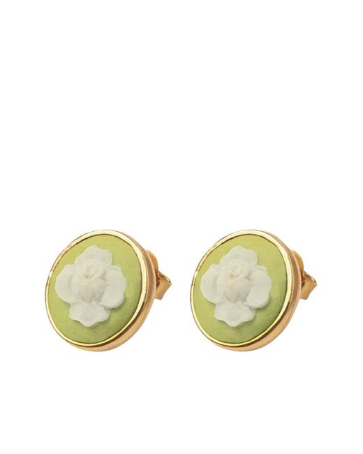 Cameo & Beyond Yellow Delicate Rose Stud Earrings