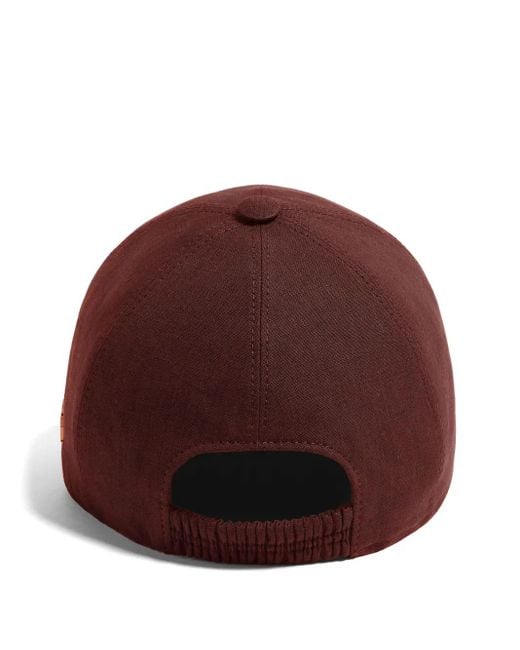 Zegna Red Oasi Baseball Cap for men