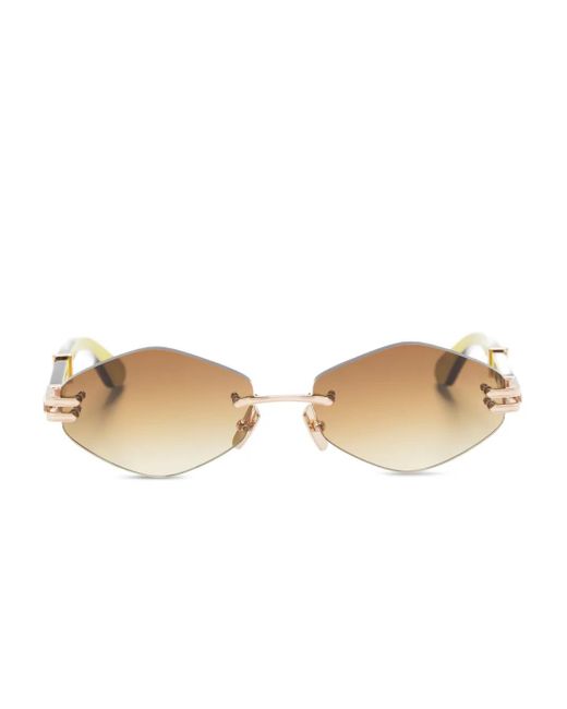 Maybach Natural Geometric-Frame Rimless Sunglasses