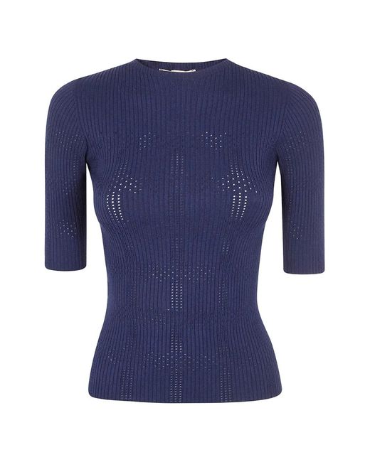 Twinset Geribbelde Top in het Blue