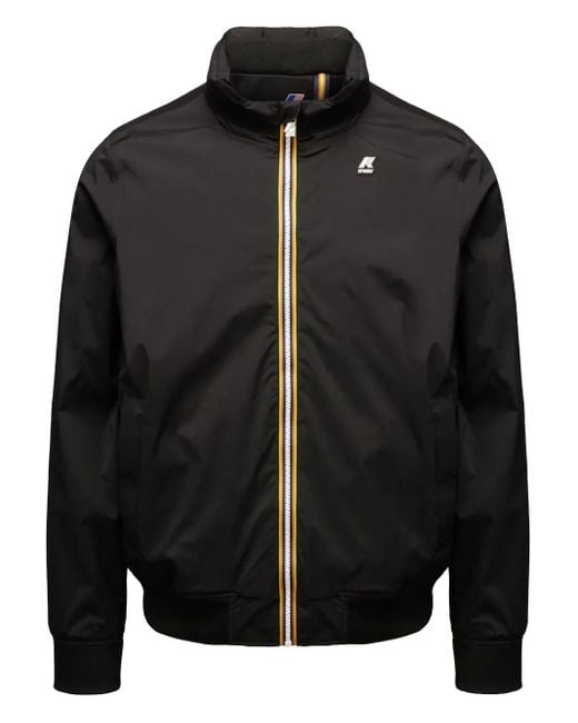 K-Way Black Zip-Fastening High-Neck Jacket for men