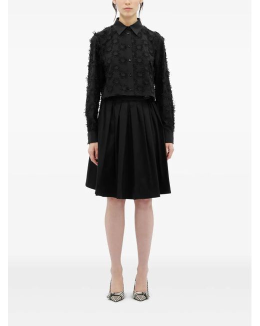 MSGM Black Stretch-Cotton Skirt
