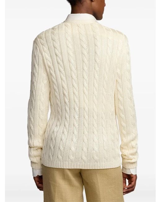 Ralph Lauren Natural V-Neck Cardigan