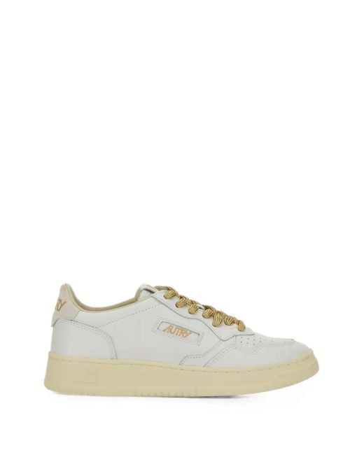 Autry White Medalist Perforated Panelled Sneakers
