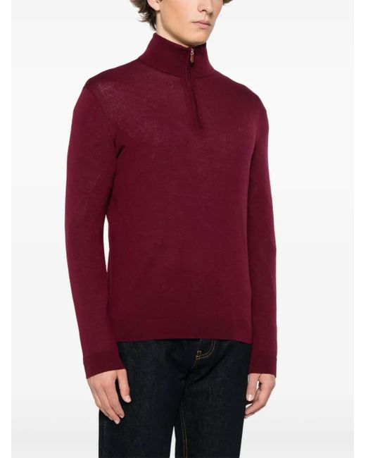 Gant Red Fine-Knit Merino Sweater for men
