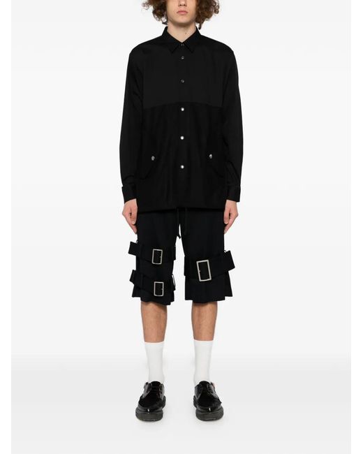 Comme des Garçons Black Buckle Strap Shorts for men