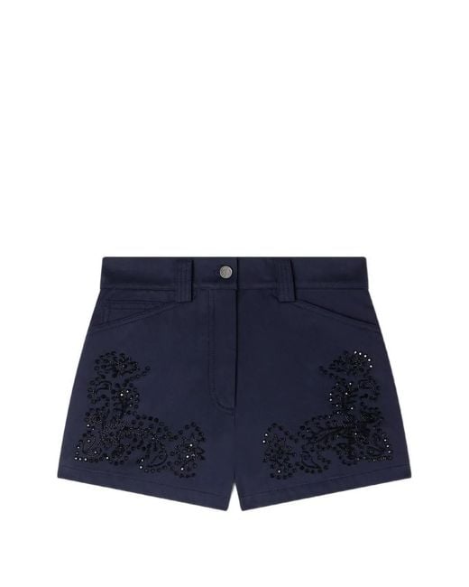 Sandro Black Embroidered Cotton Shorts