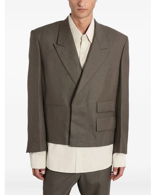 Entire studios Gray Double-Breasted Blazer for men