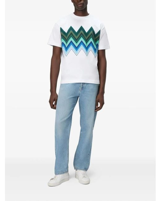 Missoni Blue Zigzag-Print T-Shirt for men