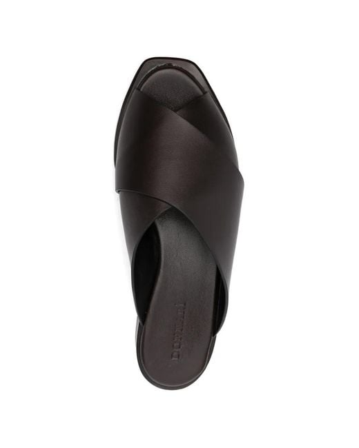 DONNARì Black Crossover Leather Sandals