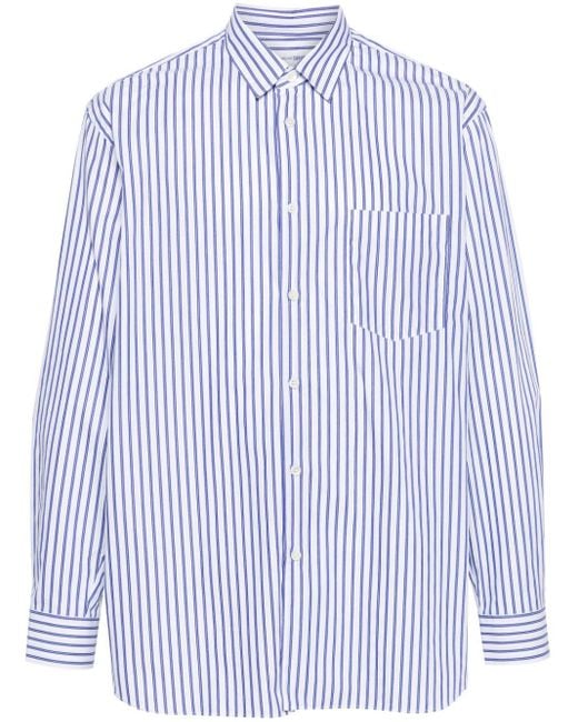 Halo-stripe cotton shirt di Comme des Garçons in Blue da Uomo
