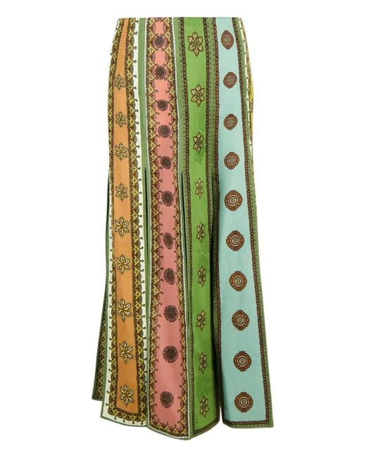 ALÉMAIS Green Side-Slit Skirt
