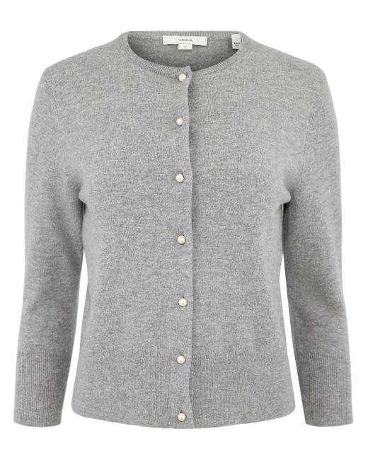 Vince Gray Pearl Button Cardigan