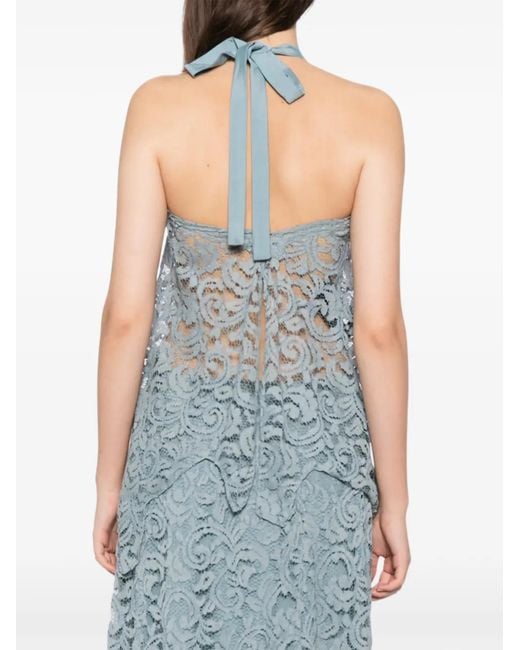 BLAKLACE Blue Floral Lace Top