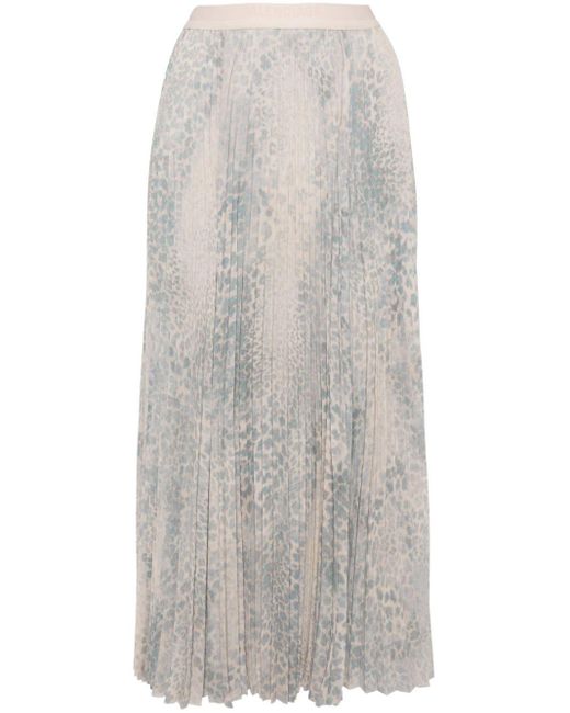 Balenciaga Gray Lace-trim Midi Skirt