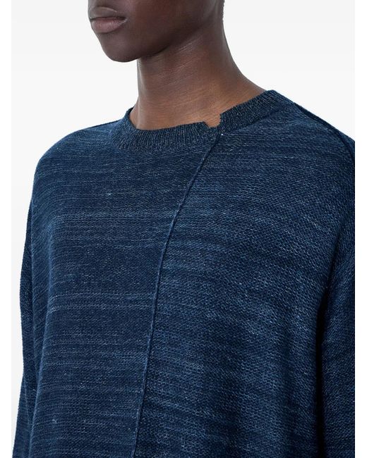 Yohji Yamamoto Blue Long-Sleeve Sweater for men