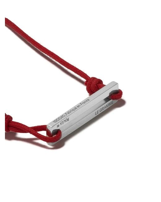 Le Gramme Red 17/10G Cord Bracelet