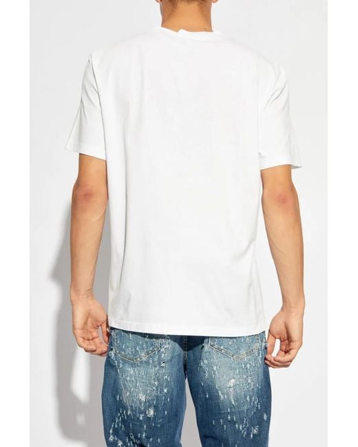 DSquared² White Logo-Print T-Shirt for men