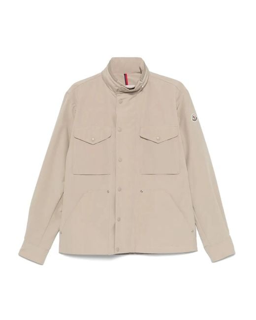 Moncler Natural Logo-Patch Bomber Jacket for men