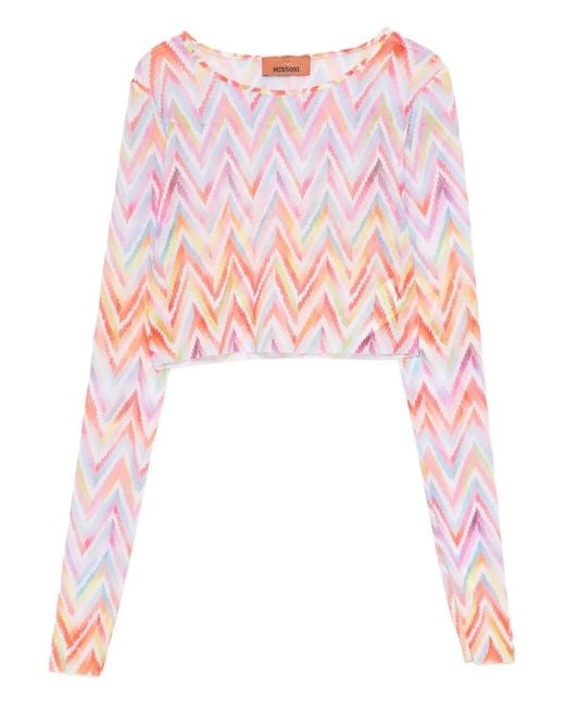 Missoni Pink Zigzag-Print Top