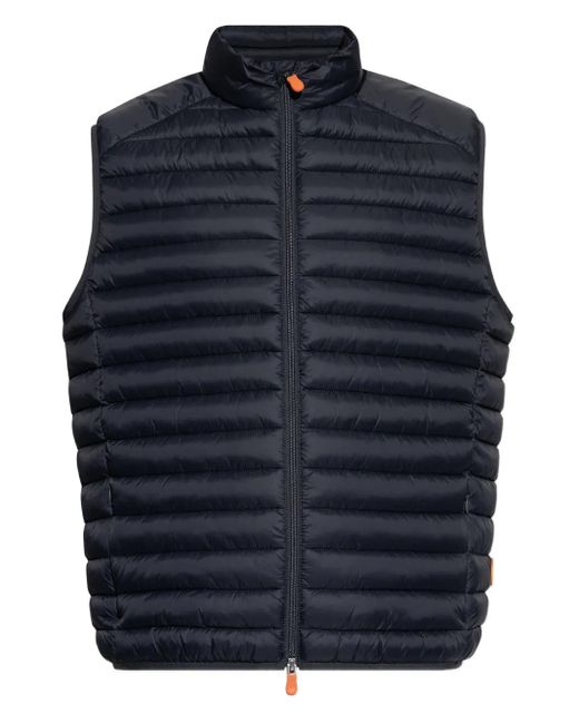 Save The Duck Blue Quilted Gilet for men