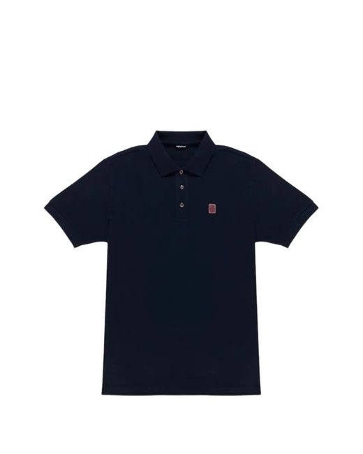 Refrigiwear Blue New Main Logo-Patch Polo Shirt for men