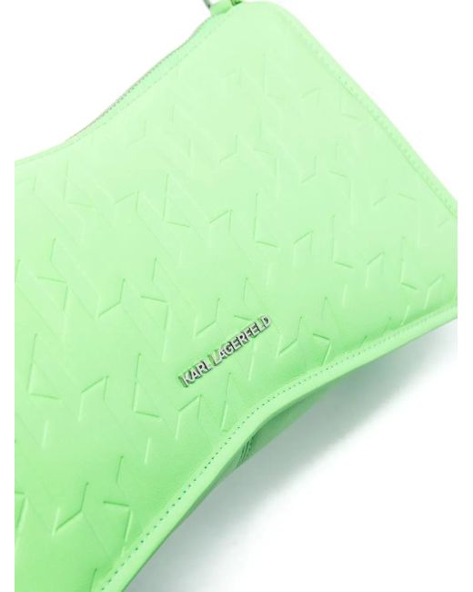 Sac Porté Épaule À Motif Monogrammé En Relief Karl Lagerfeld en coloris Green